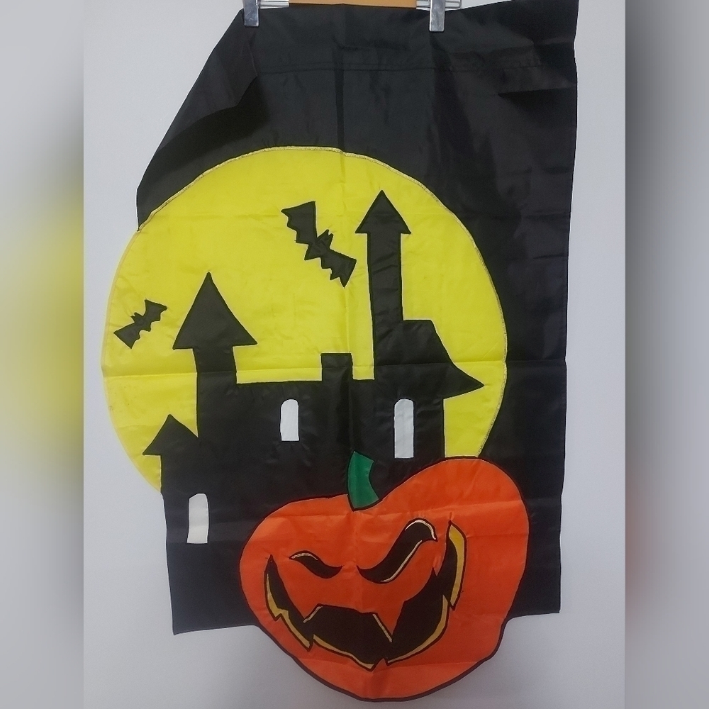 HALLOWEEN flag, pumpkin bats spooky